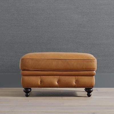 Logan Chesterfield Ottoman - Zinc Crypton Nolita Dot Performance - Frontgate
