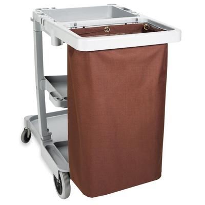 Hospitality 1 Source RHCBG33BR Polyester Housekeeping Bag w/ Grommets - 17"W x 11"D x 33"H, Brown