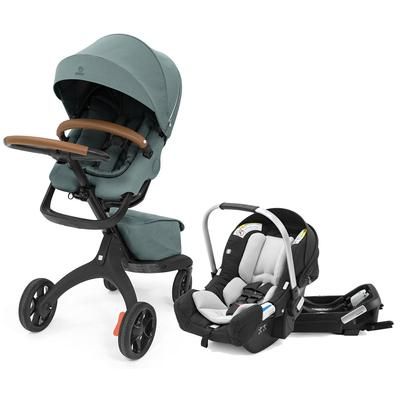 Stokke Xplory X Stroller + Stokke Pipa Travel System Bundle - Cool Teal / Black