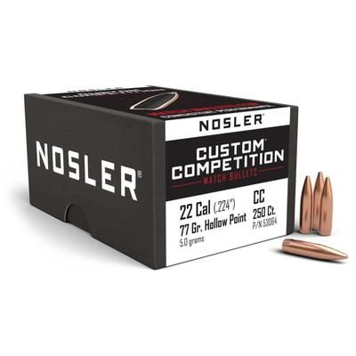 Nosler Custom Competition Rifle Bullet .22 Caliber 77gr HPBT 250ct 53064