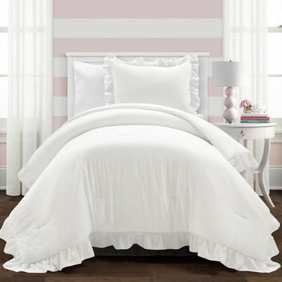 Reyna Comforter Pure White 2Pc Set Twin-Xl - Triangle Home Decor 21T014316