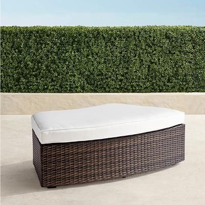 Pasadena II Curved Ottoman in Bronze Wicker - Quick Dry, Moss - Frontgate