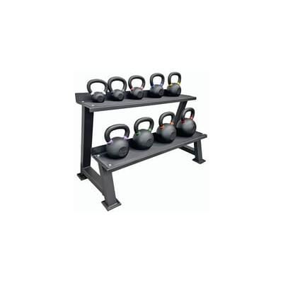 9-Piece Commercial Grade Cast Iron Kettlebell Set with Storage Rack