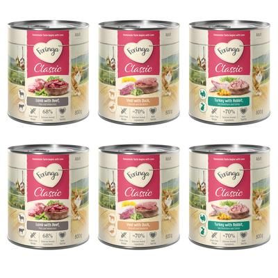 Lot mixte 24x800g Classic Meat Menu Feringa nourriture humide pour chat 3 saveurs