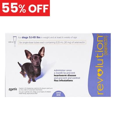 55% Off Revolution For Very Small Dogs 5.1-10 Lbs (Purple) 6 Doses