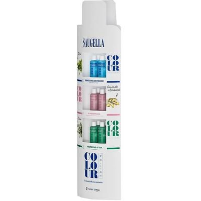 Saugella Colour Edition Espositore Da 12 Pezzi Saugella Dermoliquido 500 Ml + Saugella Attiva 500 Ml + Saugella Poligyn 500 Ml