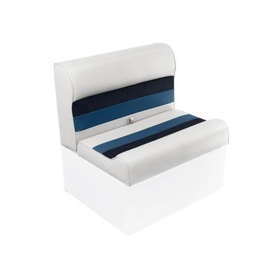 Wise Deluxe Pontoon 27in Bench Seat Cushions Only White/Navy/Blue Large 8WD95-1008