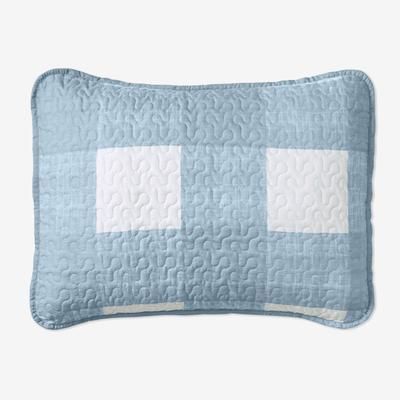 BH Studio Reversible Quilted Sham by BH Studio in Blue White (Size KING) Pillow