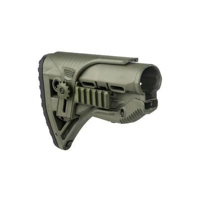 FAB Defense GL-Shock with a GSPC Cheek Riser and GSPCP Picatinny Rail Adaptor OD Green FX-GLSHOCKPCPG