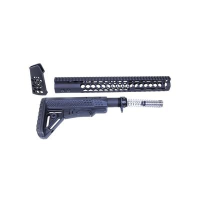 Guntec USA AR .308 Honeycomb Series Gen 2 Complete Furniture Set Black HC-SET-G2-308