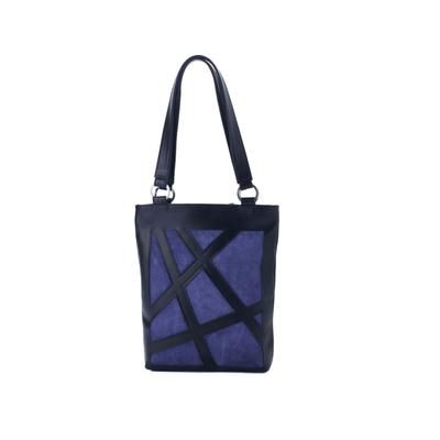 Urbn Chc Luna Suede Kevlar Tote Bag Veg Look Black/Indigo Suede Large LUNINDS
