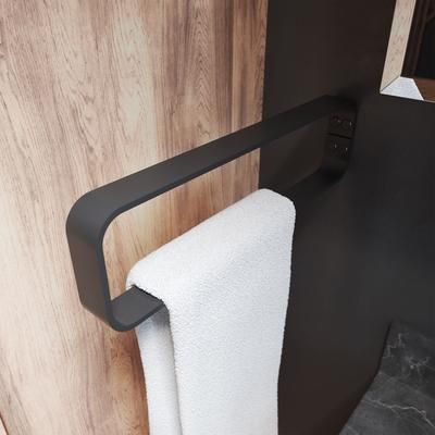 Randolph Morris Flat Metal Hand Towel Holder Vertical Matte Black RM45082-MB