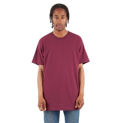 Shaka Wear SHASS Adult 6 oz. Active Short-Sleeve Crewneck T-Shirt in Burgundy size Small | Cotton