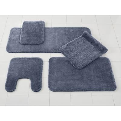 The Elegance Bath Rug Collection - Bath Rug by BrylaneHome in Slate Blue (Size CONTOUR)