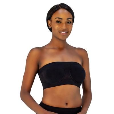 Plus Size Women's Angel Seamless Underwire Bandeau Bra by Rhonda Shear in Black (Size 3X)