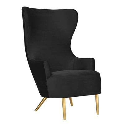 Julia Black Velvet Wingback Chair - TOV-IHS44150