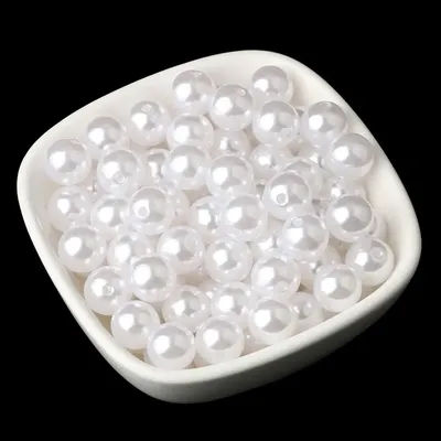4-20mm White Round Acrylic Beads Plastic ABS Imitation Pearl Loose Beads for Bracelet Necklace 4-20mm Needlework Beads Wholesale