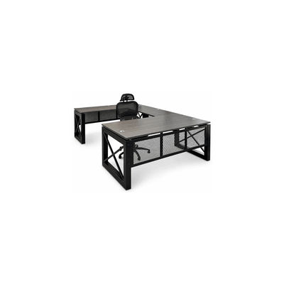 Xdustrial Series 71"W x 107"D Executive Black Metal Frame U-Shaped Desk
