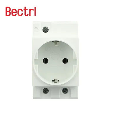 CNC Din Rail 35mm Modular Mount AC Power Socket Plug 16A 220V AC Connector Grey Residential General-Purpose Industrial