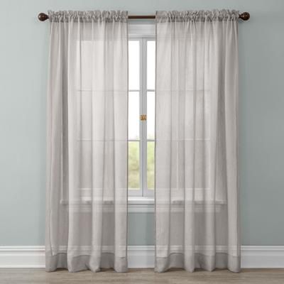 Wide Width BH Studio Crushed Voile Rod-Pocket Panel by BH Studio in Silver (Size 51" W 108"L) Window Curtain