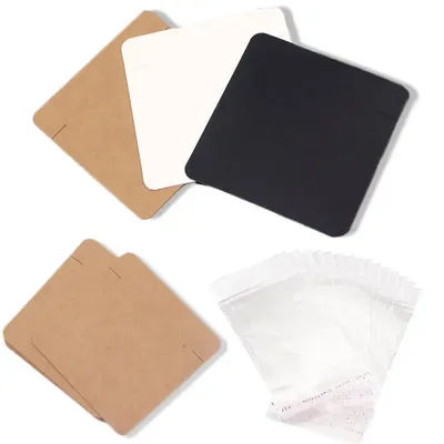 50pcs 6*6cm Necklace Bracelets Packing Cards Kraft Paper Cards for DIY Jewelry Display Cards Retail Price Tags Cardboard Holder