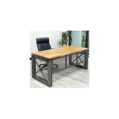 Xdustrial Series 66"W x 30"D Solid Wood and Raw Metal Frame Desk - Complete Office Series