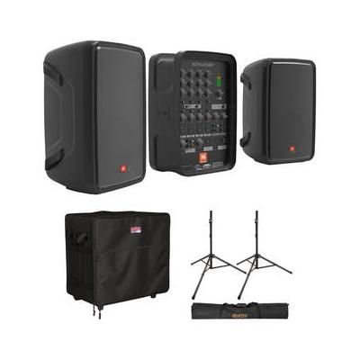 JBL EON208P Portable PA System Kit with Speaker Stands and Protective Bags EON208P