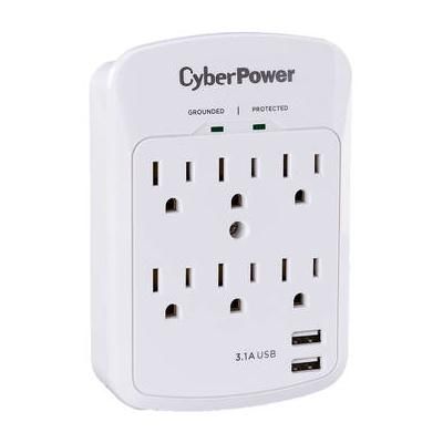 CyberPower P600WU 6-Outlet Professional Surge Protector (White, Wall Tap) P600WU