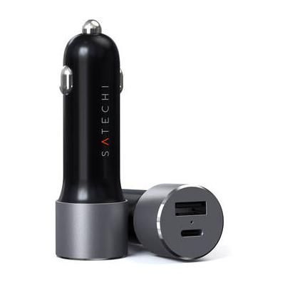 Satechi 72W USB Type-C/USB Type-A Dual-Port USB PD Car Charger (Space Gray) ST-TCPDCCM