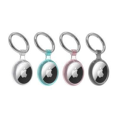 Sahara Case Hybrid Flex Case for Apple AirTag (4-Pack, Black, Clear, Teal & Pink) AT00023