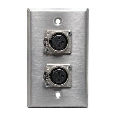 RapcoHorizon SP-2DFN XLR Single Gang Wall Plate with 2 Neutrik NC3FD-L-1 Connector SP-2DFN