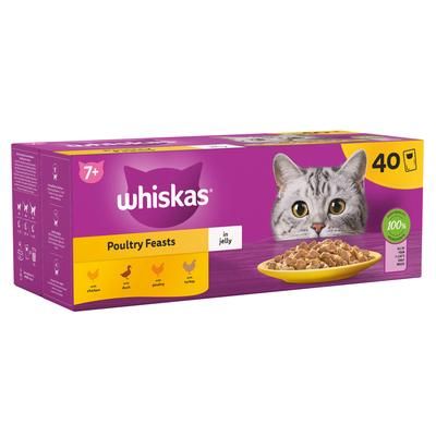 40x85g Senior 7+ Poultry Feasts in Jelly Whiskas Wet Cat Food