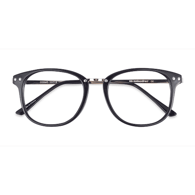 Unisex s square Black Plastic, Metal Prescription eyeglasses - Eyebuydirect s Cosmo
