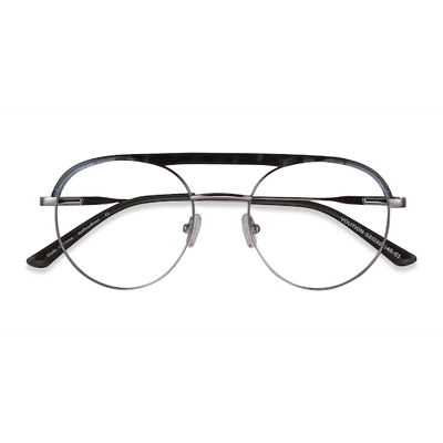 Unisex s aviator Gunmetal & Tortoise Acetate, Metal Prescription eyeglasses - Eyebuydirect s Volition