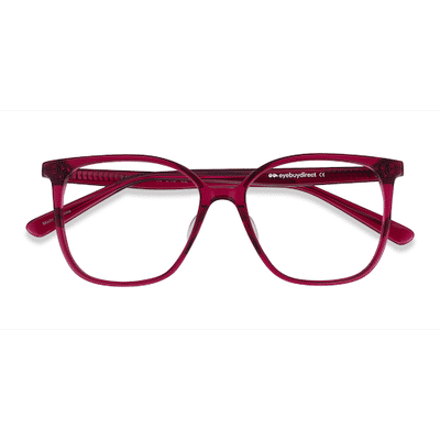 Female s square Raspberry Acetate Prescription eyeglasses - Eyebuydirect s Latte