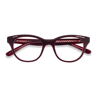 Female s horn Burgundy Gold Acetate Prescription eyeglasses - Eyebuydirect s Arcady