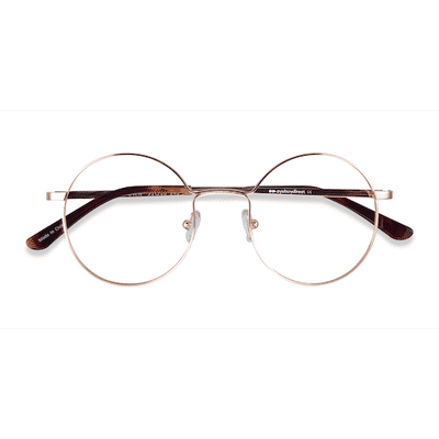 Unisex s round Rose Gold Titanium Prescription eyeglasses - Eyebuydirect s Midtown