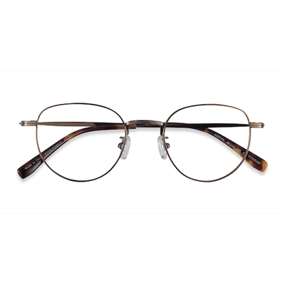 Unisex s round Bronze Titanium Prescription eyeglasses - Eyebuydirect s Scottie