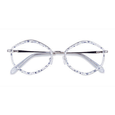 Female s geometric Blue Floral Acetate,Metal Prescription eyeglasses - Eyebuydirect s Folium