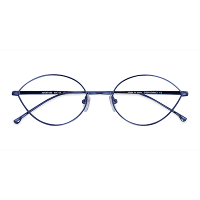 Female s oval Blue Metal Prescription eyeglasses - Eyebuydirect s Aperture