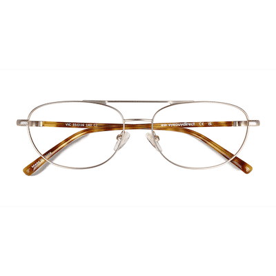 Unisex s aviator Matt Gold Yellow Tortoise Metal Prescription eyeglasses - Eyebuydirect s Vic