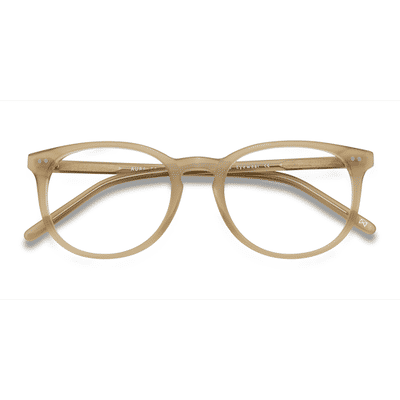 Female s round Matte Champagne Acetate Prescription eyeglasses - Eyebuydirect s Aura