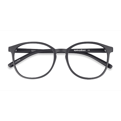 Female s round Matte Black Plastic Prescription eyeglasses - Eyebuydirect s Dutchess