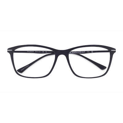 Unisex s rectangle Black Plastic Prescription eyeglasses - Eyebuydirect s Thursday