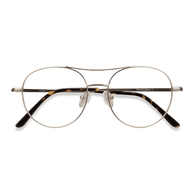 Unisex s aviator Silver Metal Prescription eyeglasses - Eyebuydirect s Cassini