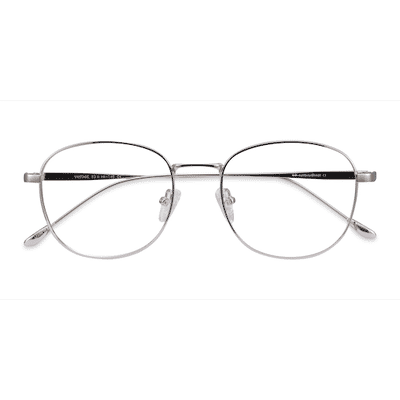Unisex s square Silver Metal Prescription eyeglasses - Eyebuydirect s Vantage