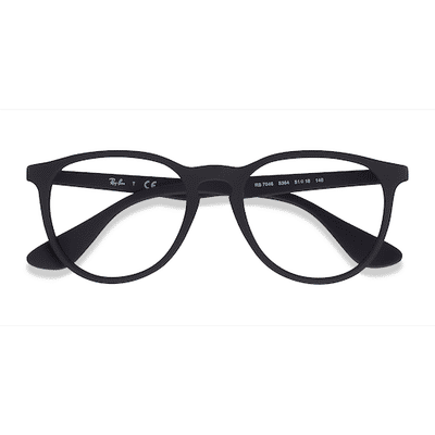 Unisex s round Black Plastic Prescription eyeglasses - Eyebuydirect s Ray-Ban RB7046