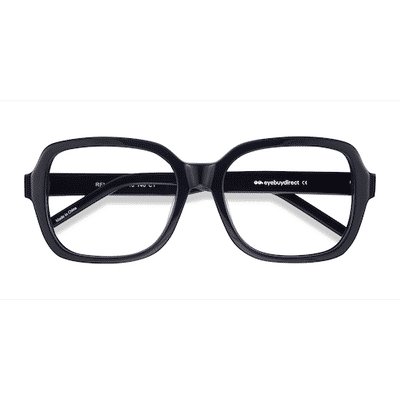 Unisex s rectangle Black Acetate Prescription eyeglasses - Eyebuydirect s Renee