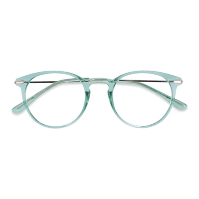 Female s round Clear Green & Rose Gold Plastic, Metal Prescription eyeglasses - Eyebuydirect s Particle