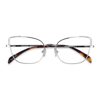 Female s horn Silver Metal Prescription eyeglasses - Eyebuydirect s Exquisite